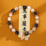 Incense ash colored glass bracelet for women to bring wealth and fortune - 图片 4