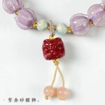 Dusk Mountain Purple Cinnabar Lion Glaze Bracelet Lucky Beads - 图片 4