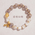 Incense ash colored glass bracelet for women to bring wealth and fortune - 图片 16