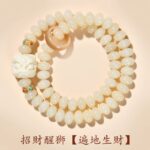 Milk bean white jade bodhi multi-circle bracelet Wenwan Buddhist beads - 图片 8