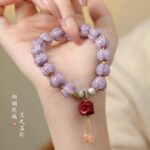Dusk Mountain Purple Cinnabar Lion Glaze Bracelet Lucky Beads - 图片 2
