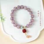 Dusk Mountain Purple Cinnabar Lion Glaze Bracelet Lucky Beads - 图片 3