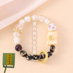Incense Ash Glass Bead Colorful Porcelain Bracelet for Women - 图片 6