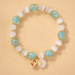 Luminous gold foil gray glass bracelet for women - 图片 9