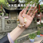 Beijing Temple Zakiram Ash Porcelain Incense Ash Glass Bracelet