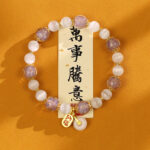 Incense ash colored glass bracelet for women to bring wealth and fortune - 图片 6