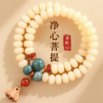 Milk bean white jade bodhi multi-circle bracelet Wenwan Buddhist beads - 图片 6