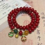 Natural Red Bodhi Root Abacus Bead Bracelet - 图片 7
