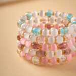 Luminous gold foil gray glass bracelet for women - 图片 2