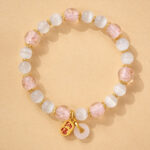 Luminous gold foil gray glass bracelet for women - 图片 8