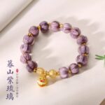 Dusk Mountain Purple Cinnabar Lion Glaze Bracelet Lucky Beads - 图片 16