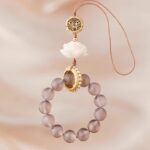 Grey Agate Yellow God of Wealth Lotus Bodhidharma Buddha Phone Chain - 图片 3