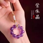 Natural crystal mobile phone chain