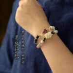 Nine-tailed Fox Sugar Heart Agate Bracelet - 图片 2