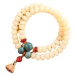 Milk bean white jade bodhi multi-circle bracelet Wenwan Buddhist beads - 图片 5