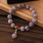 Dusk Mountain Purple Cinnabar Lion Glaze Bracelet Lucky Beads - 图片 12