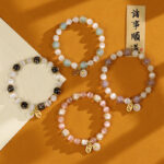 Incense ash colored glass bracelet for women to bring wealth and fortune - 图片 2