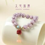 Dusk Mountain Purple Cinnabar Lion Glaze Bracelet Lucky Beads