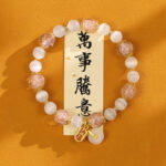 Incense ash colored glass bracelet for women to bring wealth and fortune - 图片 3