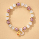 Luminous gold foil gray glass bracelet for women - 图片 10