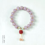 Dusk Mountain Purple Cinnabar Lion Glaze Bracelet Lucky Beads - 图片 6
