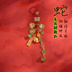 Snake Year Zodiac Car Keychain Pendant