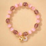 Luminous gold foil gray glass bracelet for women - 图片 7