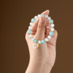 Luminous gold foil gray glass bracelet for women - 图片 3